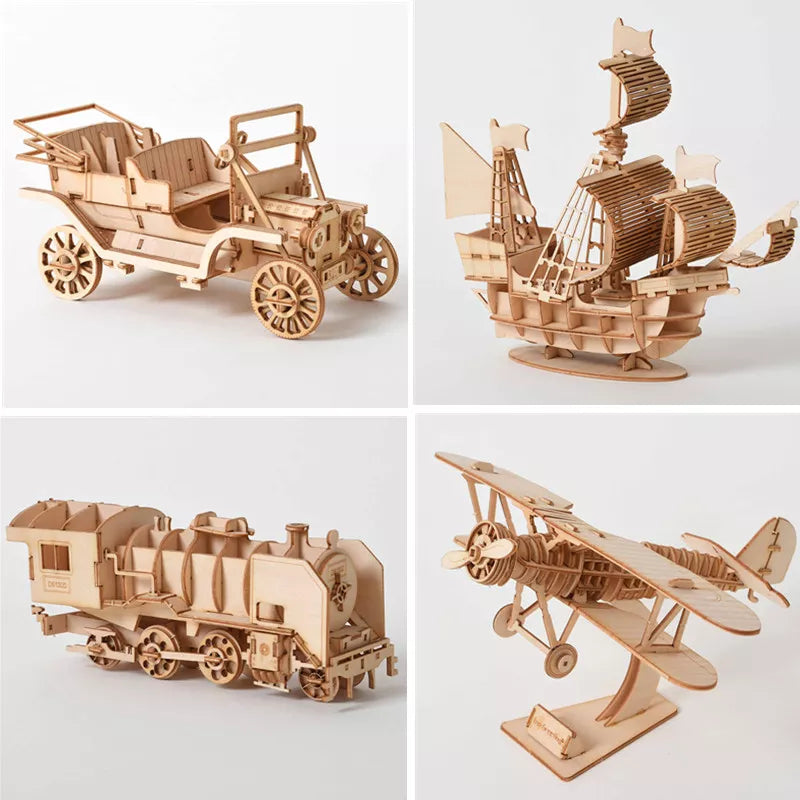 Wooden Classic Vehicle Puzzle